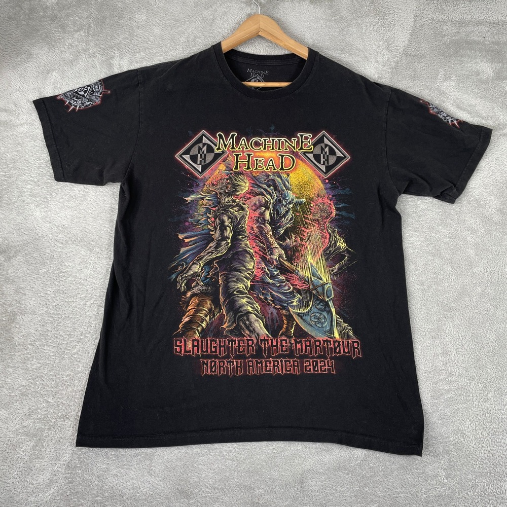 Machine Head Slaughter The Martour Shirt Mens Large Black 2024 Concert Tour